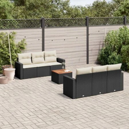 7-piece garden dining set with black synthetic rattan cushions by , Garden sets - Ref: Foro24-3224012, Price: 423,11 €, Disco...