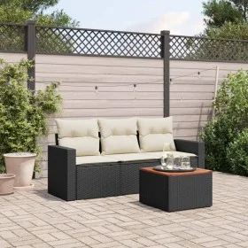 Set mit 4 Gartensofas mit Kissen Kunstrattan schwarz von , Gartensets - Ref: Foro24-3223991, Preis: 229,62 €, Rabatt: %