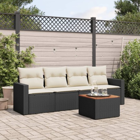 5-teiliges Gartenmöbel-Set und Kissen aus synthetischem Rattan schwarz von , Gartensets - Ref: Foro24-3223998, Preis: 278,80 ...