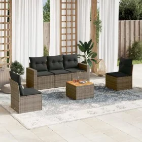 6-piece garden furniture set and gray synthetic rattan cushions by , Garden sets - Ref: Foro24-3224065, Price: 330,71 €, Disc...