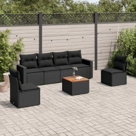 7-piece garden dining set with black synthetic rattan cushions by , Garden sets - Ref: Foro24-3224067, Price: 416,86 €, Disco...