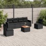 7-teiliges Garten-Esszimmerset und Kissen synthetisches Rattan schwarz von , Gartensets - Ref: Foro24-3224067, Preis: 418,25 ...