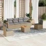 7-piece garden sofa set and beige synthetic rattan cushions by , Garden sets - Ref: Foro24-3224071, Price: 415,96 €, Discount: %