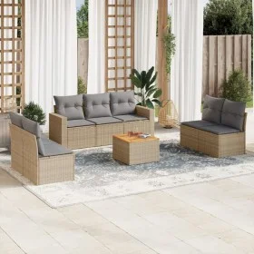Garden sofa set with beige cushions 8 pcs PE rattan by , Garden sets - Ref: Foro24-3224078, Price: 466,96 €, Discount: %