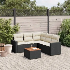 6-piece garden sofa set with black synthetic rattan cushions by , Garden sets - Ref: Foro24-3224117, Price: 358,09 €, Discoun...
