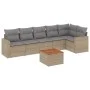 Set of 7-piece garden sofas and beige synthetic rattan cushions by , Garden sets - Ref: Foro24-3224134, Price: 430,24 €, Disc...
