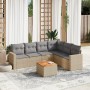 Set sofás de jardín 7 piezas y cojines ratán sintético beige de , Conjuntos de jardín - Ref: Foro24-3224141, Precio: 421,85 €