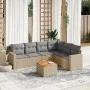 Set sofás de jardín 7 piezas y cojines ratán sintético beige de , Conjuntos de jardín - Ref: Foro24-3224141, Precio: 431,44 €...