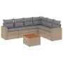 Set aus 7-teiligen Gartensofas und Kissen, synthetisches Rattan, beige von , Gartensets - Ref: Foro24-3224141, Preis: 436,93 ...