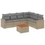 Set of 7-piece garden sofas and beige synthetic rattan cushions by , Garden sets - Ref: Foro24-3224141, Price: 430,24 €, Disc...