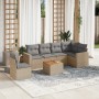 Set aus 7-teiligen Gartensofas und Kissen, synthetisches Rattan, beige von , Gartensets - Ref: Foro24-3224148, Preis: 436,93 ...