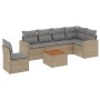 Set aus 7-teiligen Gartensofas und Kissen, synthetisches Rattan, beige von , Gartensets - Ref: Foro24-3224148, Preis: 436,93 ...