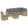 Set sofás de jardín 7 piezas y cojines ratán sintético beige de , Conjuntos de jardín - Ref: Foro24-3224148, Precio: 431,44 €...