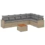 Garden sofa set with beige cushions, 8 pieces, PE rattan. by , Garden sets - Ref: Foro24-3224155, Price: 491,90 €, Discount: %