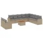 Set von 11-teiligen Gartensofas mit beigen Kissen aus synthetischem Rattan von , Gartensets - Ref: Foro24-3224197, Preis: 679...