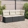 Garden sofa without armrests with black PE rattan cushions by , Outdoor sofas - Ref: Foro24-365996, Price: 57,62 €, Discount: %