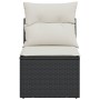 Garden sofa without armrests with black PE rattan cushions by , Outdoor sofas - Ref: Foro24-365996, Price: 57,77 €, Discount: %