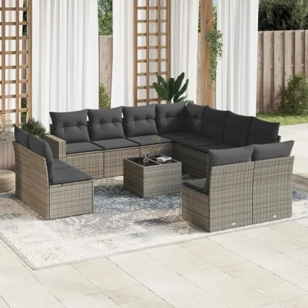 Garden sofa set 12 pieces with gray synthetic rattan cushions by , Garden sets - Ref: Foro24-3219130, Price: 684,74 €, Discou...