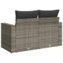 Garden sofa with cushions, 2 seats, synthetic gray rattan by , Outdoor sofas - Ref: Foro24-366122, Price: 152,12 €, Discount: %