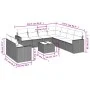 Gartensofa-Set 10-teilig mit schwarzen synthetischen Rattankissen von , Gartensets - Ref: Foro24-3219145, Preis: 669,88 €, Ra...