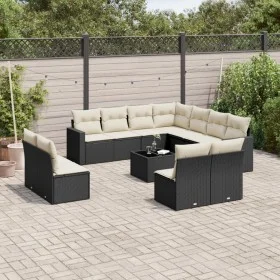 Garden sofa set 12 pieces with black synthetic rattan cushions by , Garden sets - Ref: Foro24-3219126, Price: 663,25 €, Disco...