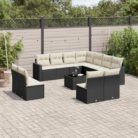 Garden sofa set 12 pieces with black synthetic rattan cushions by , Garden sets - Ref: Foro24-3219126, Price: 663,25 €, Disco...