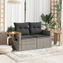 Gartensofa mit 2-Sitzer-Kissen synthetisches Rattangrau von , Outdoor-Sofas - Ref: Foro24-366129, Preis: 158,81 €, Rabatt: %