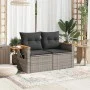 Gartensofa mit 2-Sitzer-Kissen synthetisches Rattangrau von , Outdoor-Sofas - Ref: Foro24-366129, Preis: 165,66 €, Rabatt: %