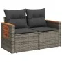 Gartensofa mit 2-Sitzer-Kissen synthetisches Rattangrau von , Outdoor-Sofas - Ref: Foro24-366129, Preis: 165,66 €, Rabatt: %