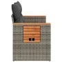 Gartensofa mit 2-Sitzer-Kissen synthetisches Rattangrau von , Outdoor-Sofas - Ref: Foro24-366129, Preis: 165,66 €, Rabatt: %