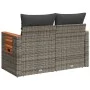 Gartensofa mit 2-Sitzer-Kissen synthetisches Rattangrau von , Outdoor-Sofas - Ref: Foro24-366129, Preis: 165,66 €, Rabatt: %