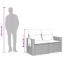 Gartensofa mit 2-Sitzer-Kissen synthetisches Rattangrau von , Outdoor-Sofas - Ref: Foro24-366129, Preis: 165,66 €, Rabatt: %