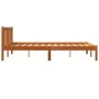 Solid wax brown pine wood bed frame 135x190 cm by , Beds and slatted bases - Ref: Foro24-844804, Price: 92,31 €, Discount: %