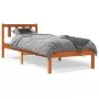 Wax brown solid pine wood bed frame 90x200 cm by , Beds and slatted bases - Ref: Foro24-844806, Price: 69,20 €, Discount: %