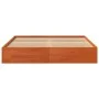 Bettgestell aus massivem, wachsbraunem Kiefernholz, 120 x 200 cm von , Betten und Lattenroste - Ref: Foro24-844819, Preis: 92...