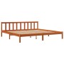Solid pine wood bed frame in brown wax finish 180x200 cm by , Beds and slatted bases - Ref: Foro24-844812, Price: 106,41 €, D...