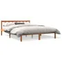 Wax brown pine solid wood bed frame 150x200 cm by , Beds and slatted bases - Ref: Foro24-844810, Price: 85,29 €, Discount: %