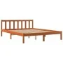 Wax brown pine solid wood bed frame 150x200 cm by , Beds and slatted bases - Ref: Foro24-844810, Price: 85,29 €, Discount: %