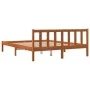 Wax brown pine solid wood bed frame 150x200 cm by , Beds and slatted bases - Ref: Foro24-844810, Price: 85,29 €, Discount: %