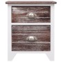 Nachttisch aus Paulownia-Holz in Braun und Weiß 38x28x45 cm von vidaXL, Nachttische - Ref: Foro24-284048, Preis: 44,81 €, Rab...