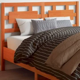Wax brown solid pine wood bed headboard 135 cm by , Headboards and footboards - Ref: Foro24-844230, Price: 44,73 €, Discount: %