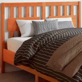 Cabecero de cama madera maciza de pino marrón cera 135 cm de , Cabeceros y pies de cama - Ref: Foro24-844293, Precio: 45,63 €...