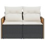 2-seater garden sofa with black synthetic rattan cushions by , Outdoor sofas - Ref: Foro24-366010, Price: 137,46 €, Discount: %
