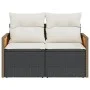 2-seater garden sofa with black synthetic rattan cushions by , Outdoor sofas - Ref: Foro24-366010, Price: 149,21 €, Discount: %