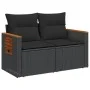 2-seater garden sofa with black synthetic rattan cushions by , Outdoor sofas - Ref: Foro24-365994, Price: 202,12 €, Discount: %