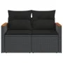 2-seater garden sofa with black synthetic rattan cushions by , Outdoor sofas - Ref: Foro24-365994, Price: 202,12 €, Discount: %