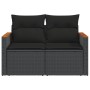 2-Sitzer-Gartensofa mit schwarzen Kissen aus synthetischem Rattan von , Outdoor-Sofas - Ref: Foro24-365994, Preis: 216,67 €, ...