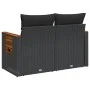 2-seater garden sofa with black synthetic rattan cushions by , Outdoor sofas - Ref: Foro24-365994, Price: 202,12 €, Discount: %
