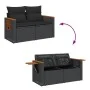 2-seater garden sofa with black synthetic rattan cushions by , Outdoor sofas - Ref: Foro24-365994, Price: 202,12 €, Discount: %