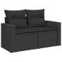 2-seater garden sofa with black synthetic rattan cushions by , Outdoor sofas - Ref: Foro24-365989, Price: 187,53 €, Discount: %